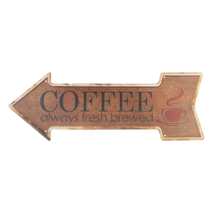 tekstbord coffee pijl